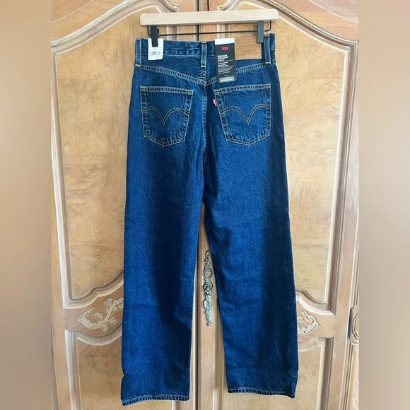 NWT Levi’s RIBCAGE STRAIGHT ANKLE WOMEN'S JEANS Noe Dark Mineral size 28x29 - Picture 6 of 7